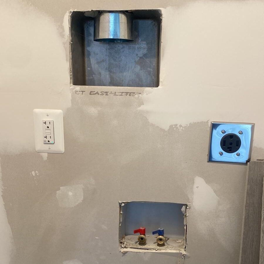 washer outlet installation